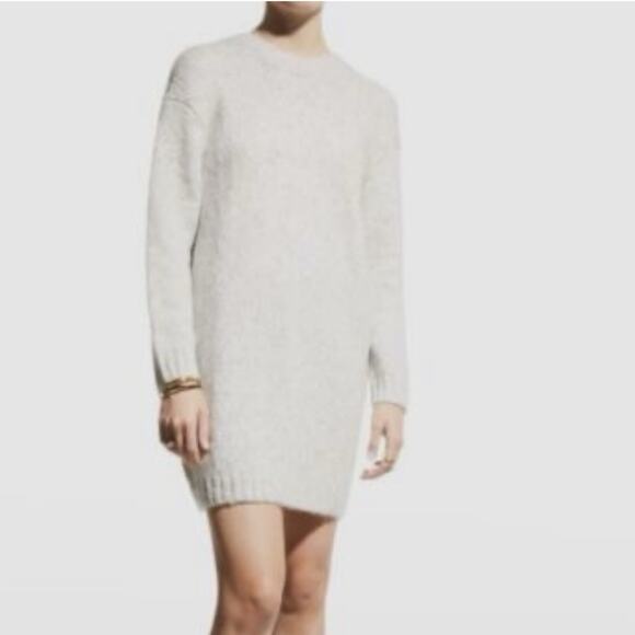 Ba&Sh Women's Gray Wool Blend V Back Beyla Sweater Dress Size 0/XS - Picture 1 of 14